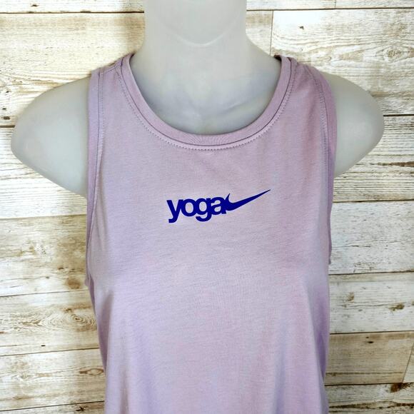 NIKE Yoga Active Tank Top Womens S Dri-Fit Athleisure Muscle Tee Purple DJ8233 - Picture 8 of 8